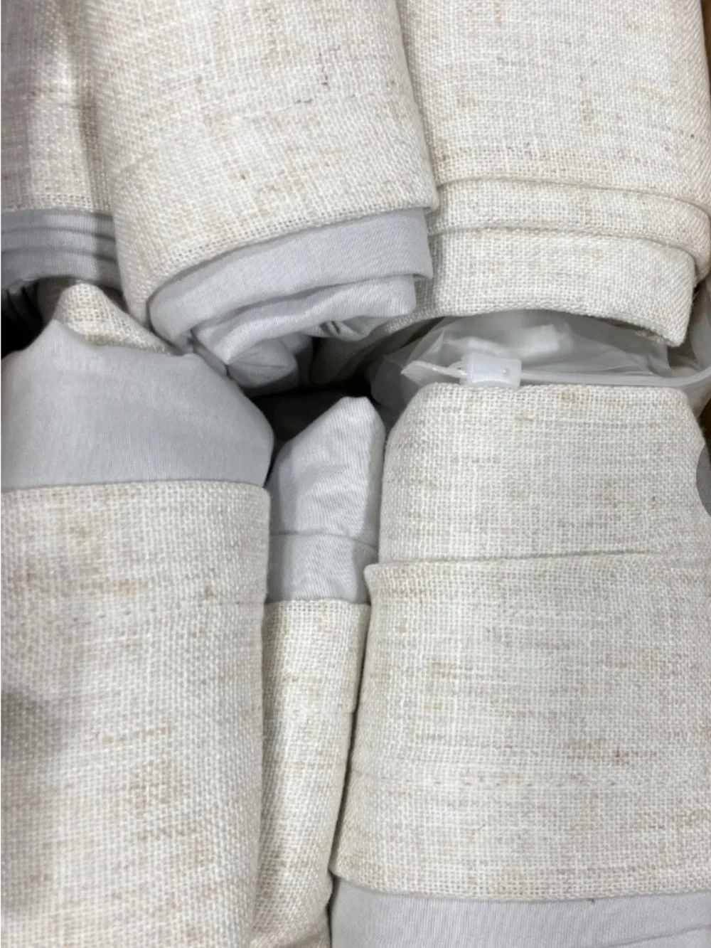 NEW MIULEE Pinch Pleat Blackout Linen Curtains in Natural - FOUR Panels- 40”x80”